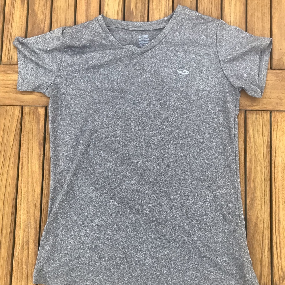 champion heather gray athletic tee
